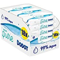 Dodot Toallitas Aqua Pure para Bebé- 99% Agua- 864 Toallitas- 18 Paquetes (18 x 48)